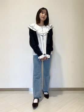 「重ね着ベストシーズン」｜「アイテム（バレエシューズ）」を使った、なつきさん（レディース・154cm）の秋コーディネート