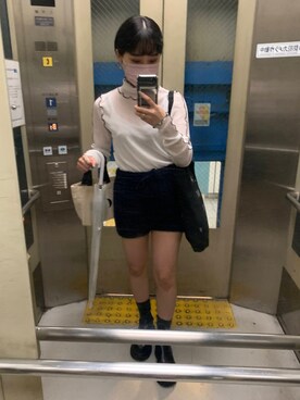 「メロートップス」｜「アイテム（ブーツ）」を使った、なつきさん（レディース・154cm）の秋コーディネート