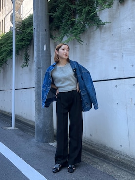 「FREE'S MART（フリーズマート）のアイテム（デニムジャケット）」を使った、なつきさん（レディース・154cm）の夏コーディネート