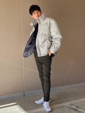 「KANGOL（カンゴール）のアイテム（ダウンジャケット/コート）」を使った、Kyoheiさん（メンズ・174cm）の秋コーディネート