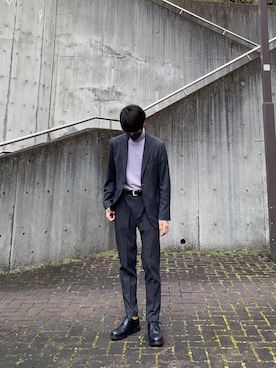「靴下チラ見せ」｜「アイテム（ジャケット/アウター）」を使った、inuさん（メンズ・172cm）の秋コーディネート