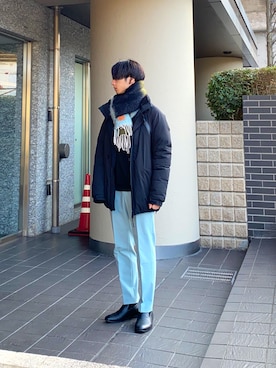 「LOEWE」｜「アイテム（ダウンジャケット/コート）」を使った、inuさん（メンズ・172cm）の冬コーディネート