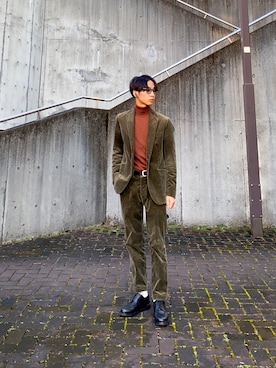 「417 EDIFICE（フォーワンセブンエディフィス）のアイテム（パンツ）」を使った、inuさん（メンズ・172cm）の冬コーディネート