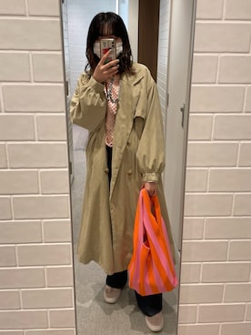 「kutir（クティール）のアイテム（トレンチコート）」を使った、Mさん（レディース・160cm）の春コーディネート