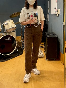 「Tシャツ/カットソー」｜「アイテム（PC・スマホグッズ/家電）」を使った、Mさん（レディース・160cm）の夏コーディネート