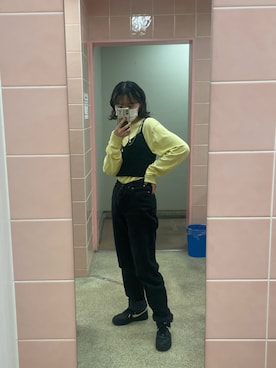 「アイテム（チューブトップ）」を使った、Mさん（レディース・160cm）の秋コーディネート