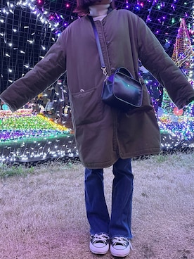 「CONVERSE（コンバース）のconverse コンバース ALL STAR 100 COLORS OX オールスター 100 カラーズ オックス 32861791 BLACK（スニーカー）」を使った、kahoさん（レディース・157cm）の冬コーディネート