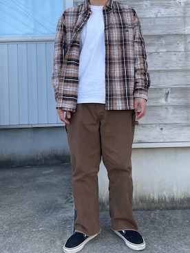「カットオフ」｜「アイテム（スリッポン）」を使った、®️さん（メンズ・168cm）の春コーディネート