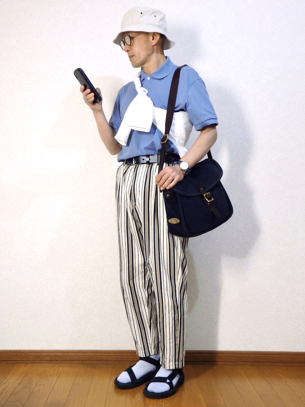 【大人のゆるコーデに♪】LV × ストライプポロシャツ adidas ポロシャツ ポロ '80s オーバーサイズ ストライプ