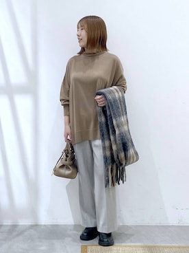 「Elura（エルーラ）のアイテム」を使った、かわこさん（レディース・152cm）の冬コーディネート