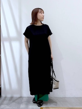 「Elura（エルーラ）の＜kakatoo＞ワイドコンビバック/633024（トートバッグ、ブラック系）」を使った、かわこさん（レディース）の春コーディネート