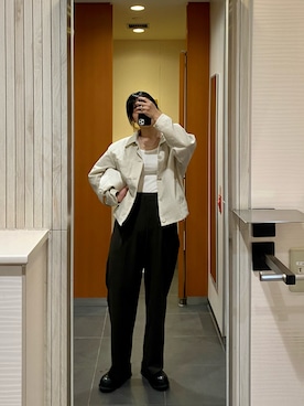 「いまどきジャケット写真」｜「アイテム（サンダル）」を使った、kmさん（レディース・163cm）の春コーディネート