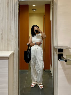 「ASTRAET（アストラット）のアイテム（パンツ）」を使った、kmさん（レディース・163cm）の夏コーディネート