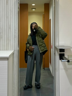 「kha:ki（カーキ）のアイテム」を使った、kmさん（レディース・163cm）の冬コーディネート