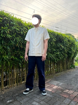 「UNIVERSAL OVERALL（ユニバーサルオーバーオール）のアイテム（パンツ）」を使った、かっつうさん（メンズ・174cm）の夏コーディネート
