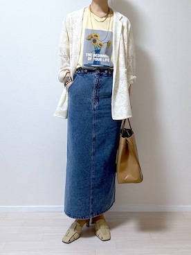 「LAKOLE（ラコレ）のアイテム（ジャンパースカート）」を使った、はやまさんさん（レディース・165cm）の春コーディネート
