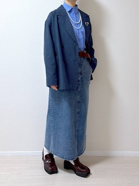 「高見え」｜「アイテム（ジャンパースカート）」を使った、はやまさんさん（レディース・165cm）の冬コーディネート