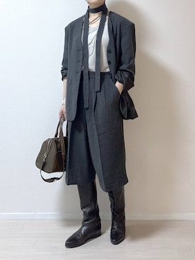 「JEANASIS（ジーナシス）のアイテム（ボストンバッグ）」を使った、はやまさんさん（レディース・165cm）の秋コーディネート