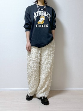 「O0u（オーゼロユー）のアイテム」を使った、はやまさんさん（レディース・165cm）の秋コーディネート