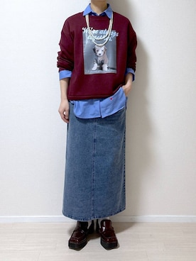 「高見え」｜「アイテム（ジャンパースカート）」を使った、はやまさんさん（レディース・165cm）の冬コーディネート
