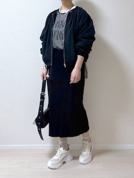 「LAKOLE（ラコレ）のアイテム（ブルゾン）」を使った、はやまさんさん（レディース・165cm）の冬コーディネート