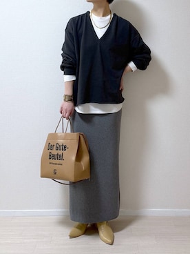 「LAKOLE（ラコレ）のアイテム（ブーツ）」を使った、はやまさんさん（レディース・165cm）の冬コーディネート