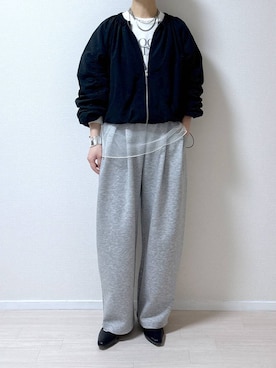 「LAKOLE（ラコレ）のアイテム（ブルゾン）」を使った、はやまさんさん（レディース・165cm）の冬コーディネート