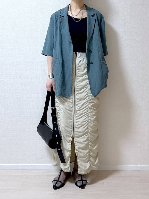 セール】フロントZIPギャザースカート/147679（スカート）｜LAKOLE