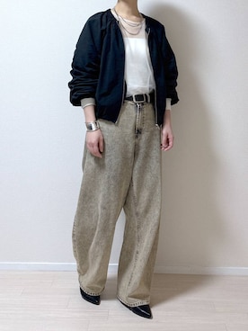 「LAKOLE（ラコレ）のアイテム（ブルゾン）」を使った、はやまさんさん（レディース・165cm）の春コーディネート