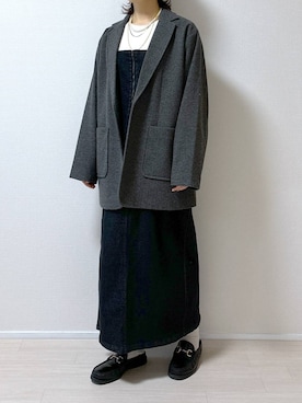 「高見え」｜「アイテム（ジャンパースカート）」を使った、はやまさんさん（レディース・165cm）の秋コーディネート