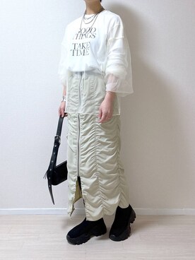 「LAKOLE（ラコレ）のアイテム（ブーツ）」を使った、はやまさんさん（レディース・165cm）の冬コーディネート
