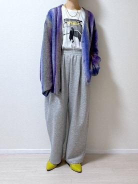 「LAKOLE（ラコレ）のグラデストライプカーディガン/146463（カーディガン/ボレロ）」を使った、はやまさんさん（レディース・165cm）の冬コーディネート