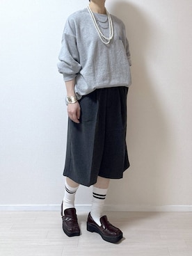 「LOWRYS FARM（ローリーズファーム）のパールタレンネックレス　249411（ネックレス）」を使った、はやまさんさん（レディース・165cm）の冬コーディネート