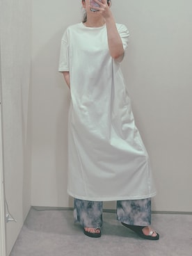 「リゾートスタイル」｜「アイテム（チュニック）」を使った、Aya momoさん（レディース・155cm）の夏コーディネート