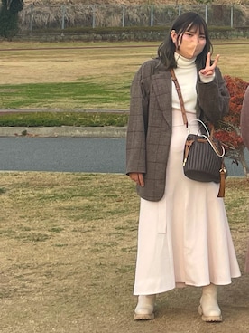 「ニコアンド」｜「アイテム（ジャケット/アウター）」を使った、まきろん。さん（レディース・157cm）の春コーディネート