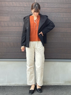 「earth music&ecology（アースミュージックアンドエコロジー）のアイテム（その他アウター）」を使った、yokoyama_yuuuさん（レディース・173cm）の秋コーディネート