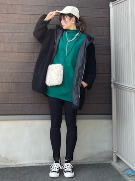 「チュニック」｜「アイテム（その他アウター）」を使った、yokoyama_yuuuさん（レディース・173cm）の冬コーディネート