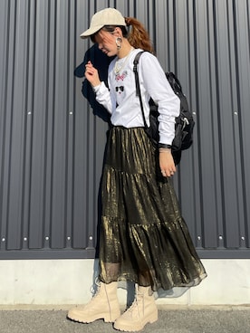 「anello（アネロ）のアイテム」を使った、yokoyama_yuuuさん（レディース・173cm）の秋コーディネート