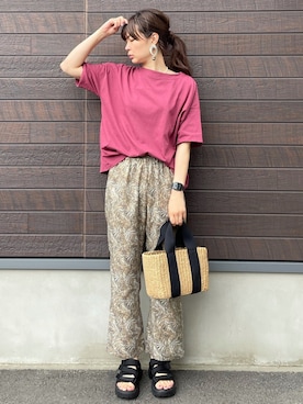 「MEI（メイ）のアイテム」を使った、yokoyama_yuuuさん（レディース・173cm）の夏コーディネート