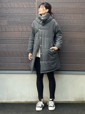 「チュニック」｜「アイテム（その他アウター）」を使った、yokoyama_yuuuさん（レディース・173cm）の冬コーディネート