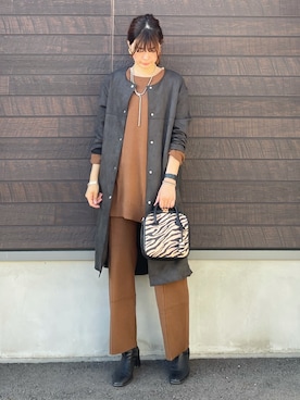 「cache cache（カシュ カシュ）のアイテム（バッグ）」を使った、yokoyama_yuuuさん（レディース・173cm）の秋コーディネート