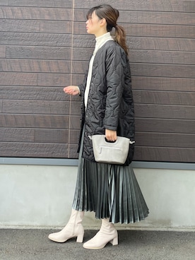 「チュニック」｜「アイテム（その他アウター）」を使った、yokoyama_yuuuさん（レディース・173cm）の冬コーディネート