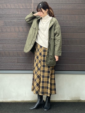「ELENCARE DUE（エレンカーレデュエ）のアイテム（その他アウター）」を使った、yokoyama_yuuuさん（レディース・173cm）の冬コーディネート