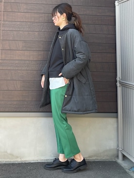 「チュニック」｜「アイテム（その他アウター）」を使った、yokoyama_yuuuさん（レディース・173cm）の冬コーディネート