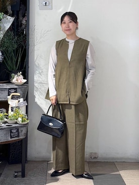 「アイテム（ベスト）」を使った、なかじさん（レディース・165cm・20代）の夏コーディネート
