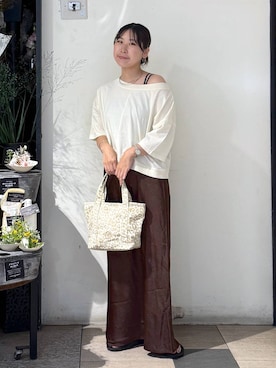 「アイテム（バレッタ/ヘアクリップ）」を使った、なかじさん（レディース・165cm）の夏コーディネート