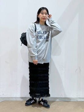 「アイテム（スウェット）」を使った、なかじさん（レディース・165cm・20代）の秋コーディネート
