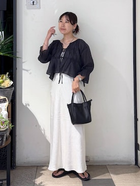「アイテム（バレッタ/ヘアクリップ）」を使った、なかじさん（レディース・165cm）の夏コーディネート