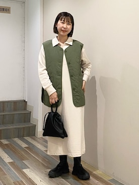 「ローリーズファーム(LOWRYS FARM)」｜「アイテム（その他アウター）」を使った、なかじさん（レディース・165cm）の秋コーディネート