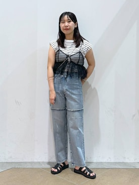 「Me%」｜「アイテム（パンツ）」を使った、なかじさん（レディース・165cm）の夏コーディネート